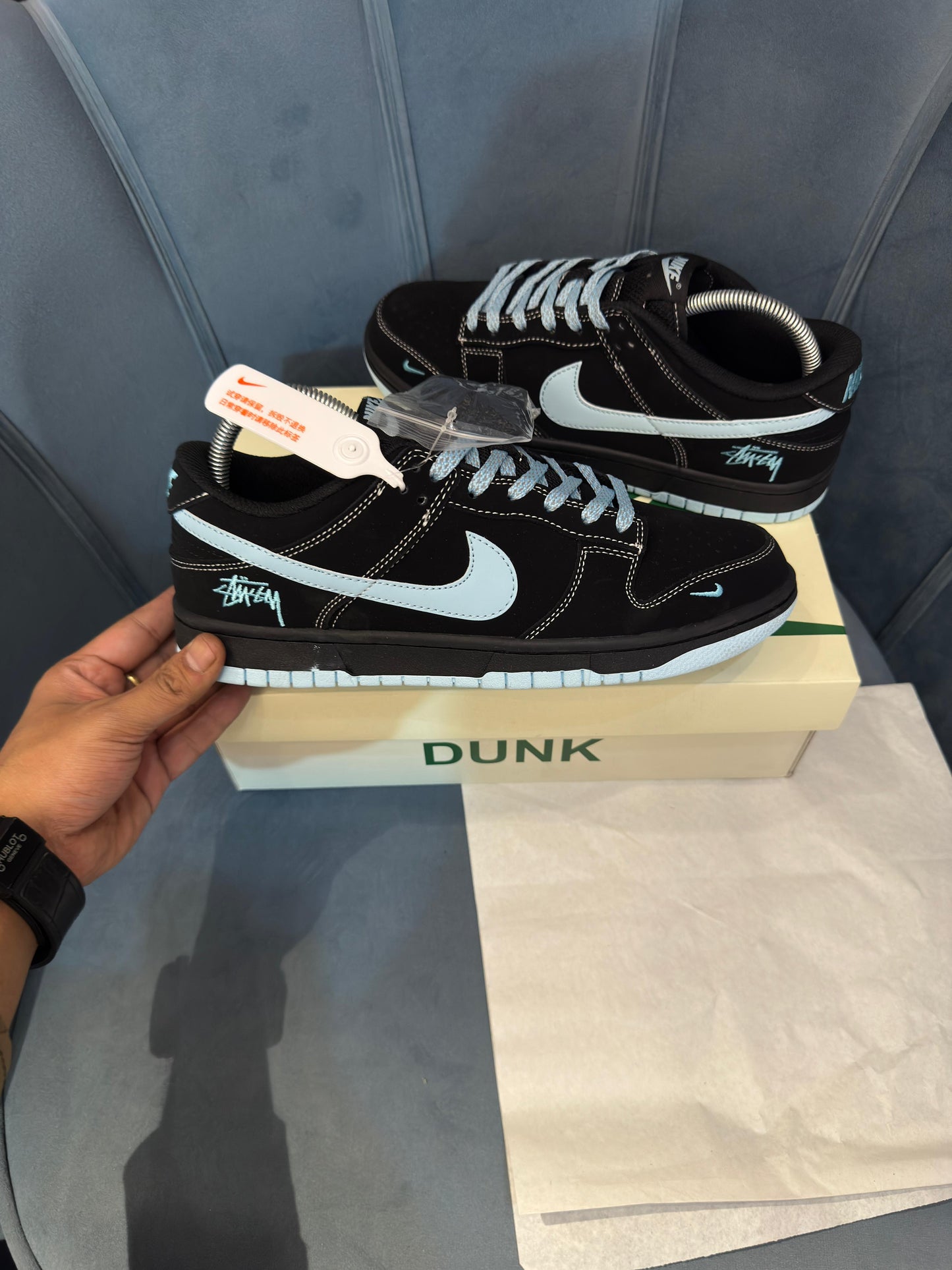 NIKE SB DUNK STUSSY BLACK WHITE 2025