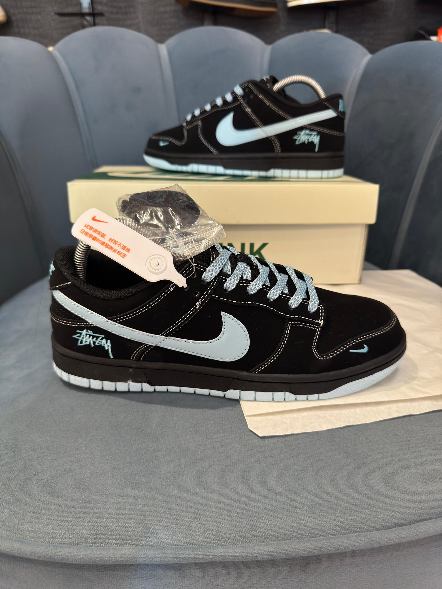 NIKE SB DUNK STUSSY BLACK WHITE 2025