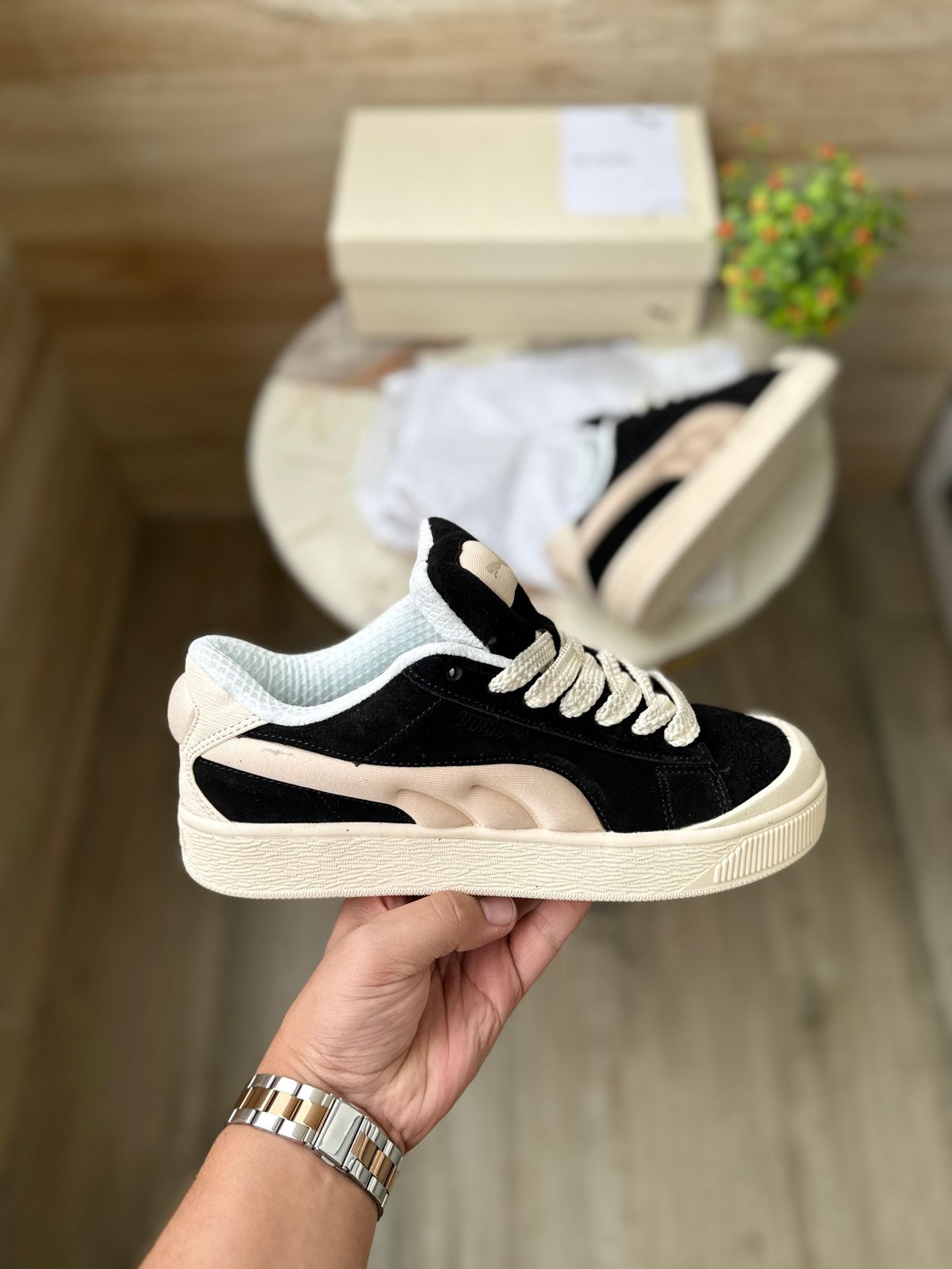 PUMA'' XL SUEDE CRUSH BLACK WHITE''
