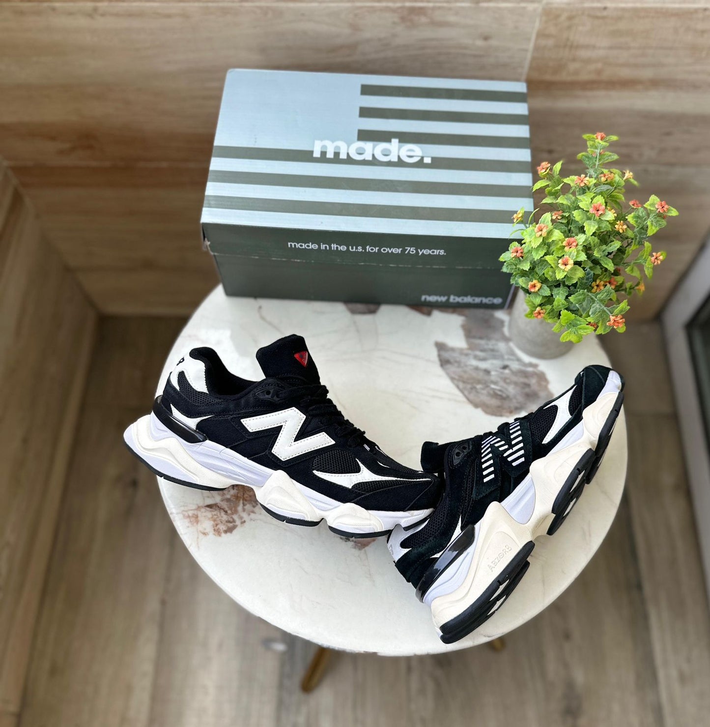 NEW BALANCE'' 9060 BLACK AND WHITE''