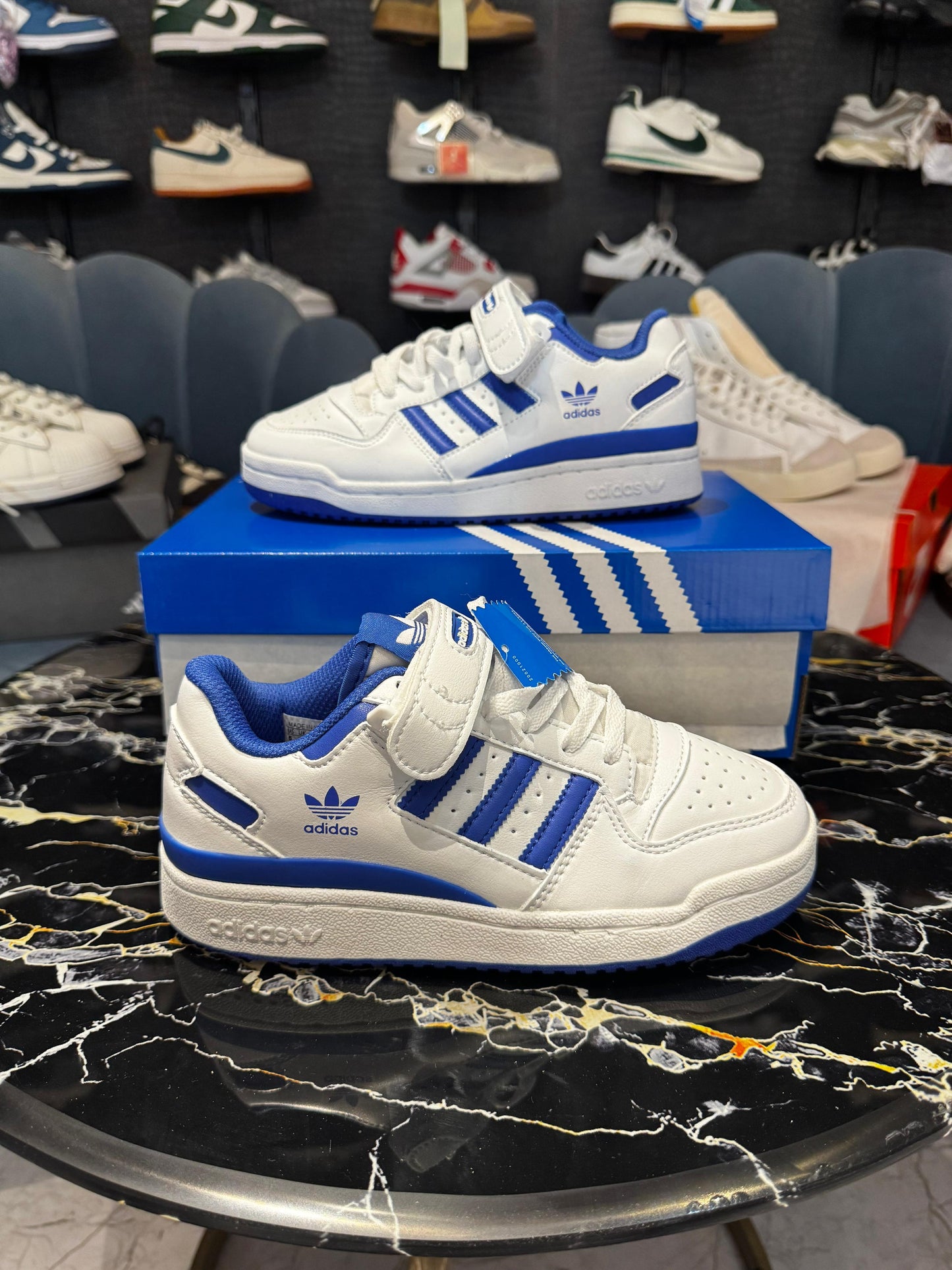 ADIDAS ''FORUM WHITE/BLUE''