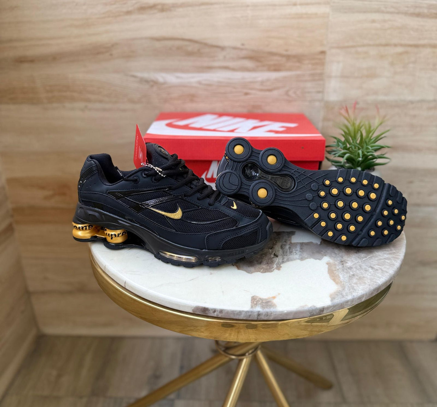 NIKE SHOX 2025 ''TRIPPLE BLACK GOLD SUPREME ''