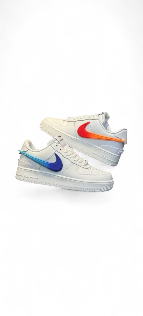 NIKE AIRFORCE '' AMBUSH WHITE ORANGE BLUE ''