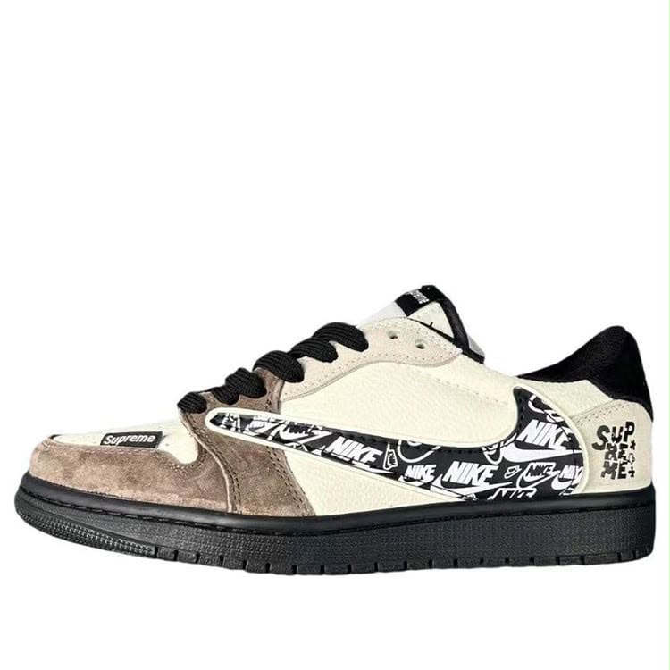 Supreme "x Travis Scott x Air Jordan 1 Low Black Brown"